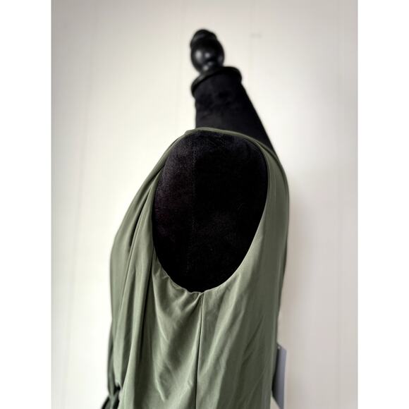 MISA Los Angeles Olive Green Lisa Front Knot Dress Size M - Picture 3 of 8